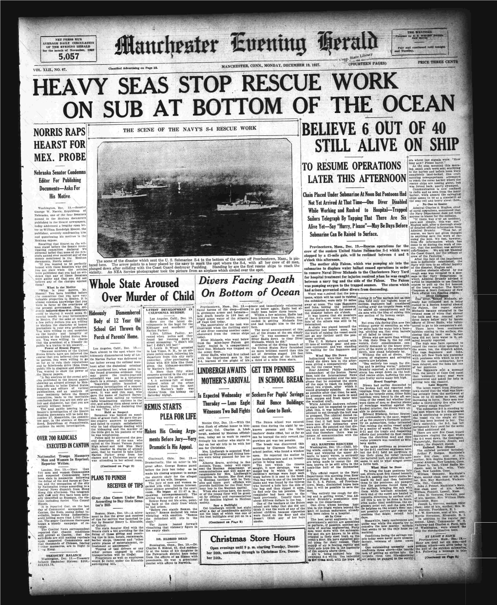 Heavy Seas Stop Rescue Sub at Ocean