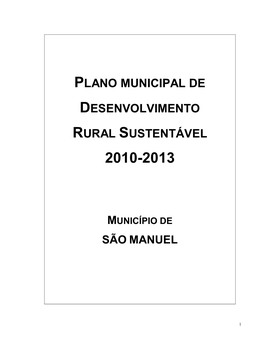 Plano Municipal De Desenvolvimento Rural Sustentável