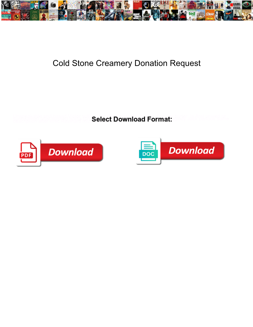 Cold Stone Creamery Donation Request