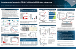 Development of a Selective CDK2-E Inhibitor in CCNE-Aberrant Cancers 1279