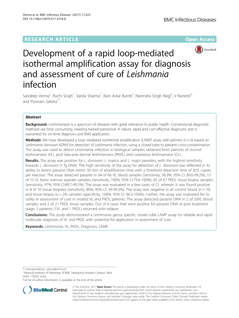 Development of a Rapid Loop-Mediated Isothermal Amplification Assay for Diagnosis and Assessment of Cure of Leishmania Infection