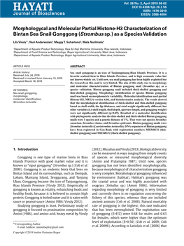 H a Y at I ISSN: 1978-3019 Journal of Biosciences EISSN: 2086-4094