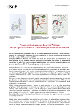De Mille Dessins De Georges Wolinski Mis En Ligne Dans Gallica, La Bibliothèque Numérique De La Bnf