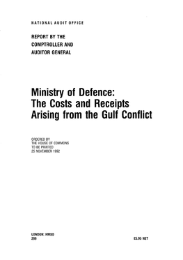 The Costs and Receipts Arising from the Gulf Conflict