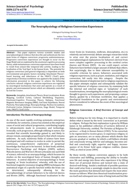 Published by Science Journal Publication the Neurophysiology Of