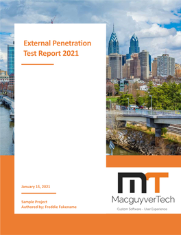 External Penetration Test Report 2021