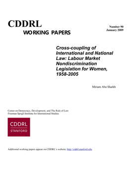 CDDRL Number 90 WORKING PAPERS January 2009