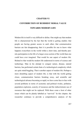 Chapter Vi Contribution of Buddhist Moral Value