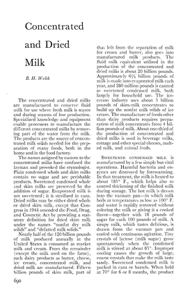 Concentrated and Dried Milks Is About 2Vo Billion Pounds
