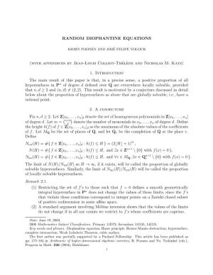 Random Diophantine Equations