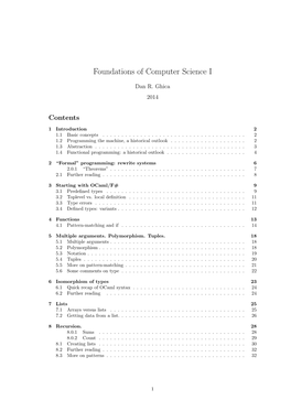 Foundations of Computer Science I