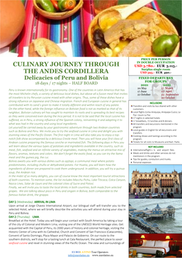 Culinary Journey Through the Andes Cordillera