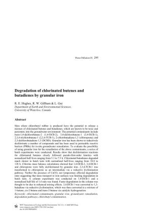 Degradation of Chlorinated Butenes and Butadienes by Granular Iron