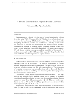 A Swarm Behaviour for Jellyfish Bloom Detection