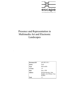Presence and Representation in Multimedia Art and Electronic Landscapes