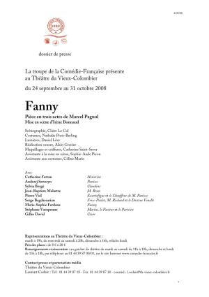 Fanny De Marcel Pagnol, Mise En Scène D’Irène Bonnaud, Jusqu’Au 31 Octobre