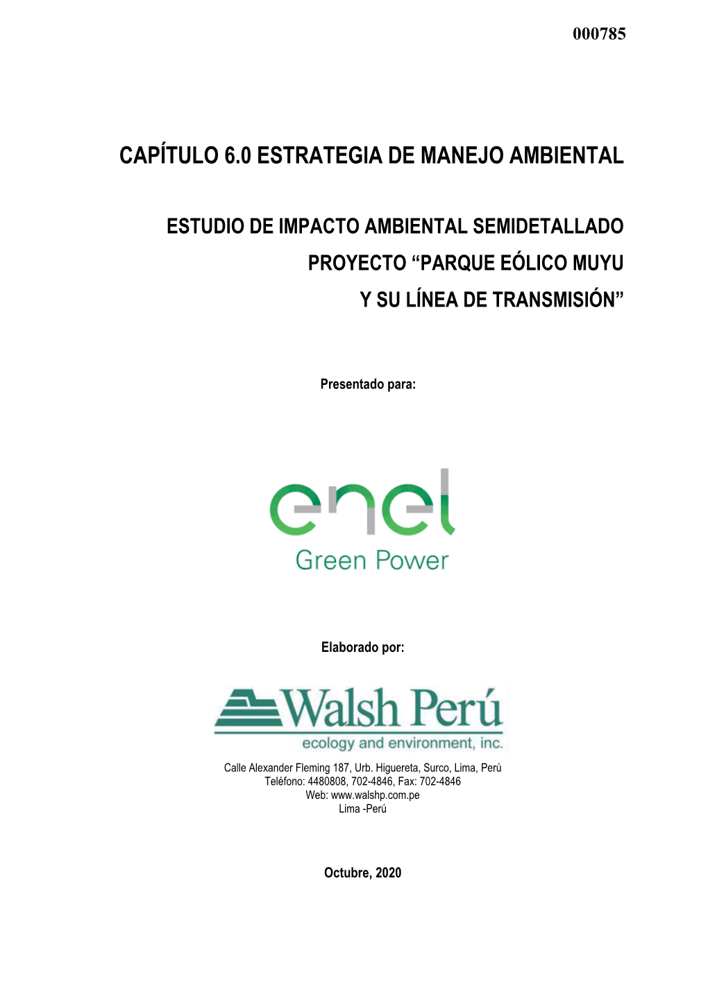 Capítulo 6.0 Estrategia De Manejo Ambiental