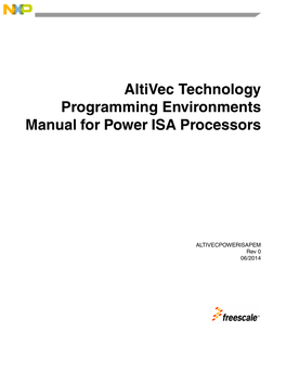 Altivec Technology Programming Environments Manual for Power ISA Processors