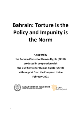 Bahrain: Torture Is the Policy and Impunity Is the Norm