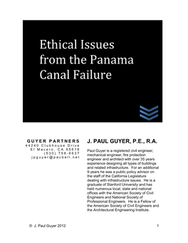 Ethical Issues from the Panama Canal Failure