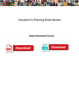 Checklist for Planning Bridal Shower