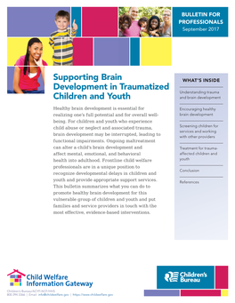 Supporting Brain Development in Traumatized Children and Youth