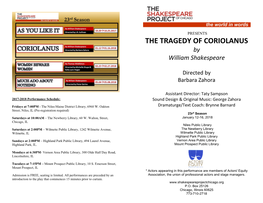 THE TRAGEDY of CORIOLANUS by William Shakespeare
