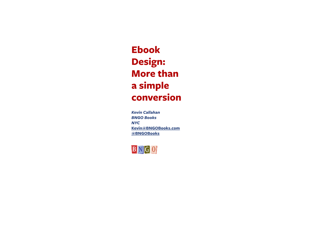 Ebook Design: More Than a Simple Conversion