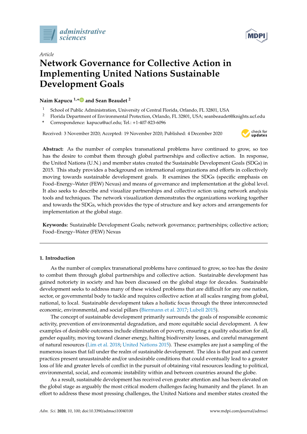 Network Governance for Collective Action in Implementing United Nations Sustainable Development Goals