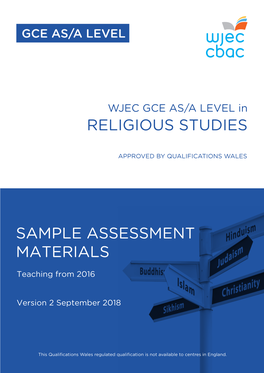 RELIGIOUS STUDIES Sample Assessment Materials 1