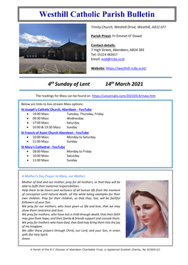 Westhill Catholic Parish Bulletin
