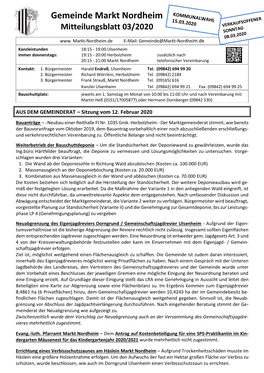 Gemeinde Markt Nordheim Mitteilungsblatt 03/2020