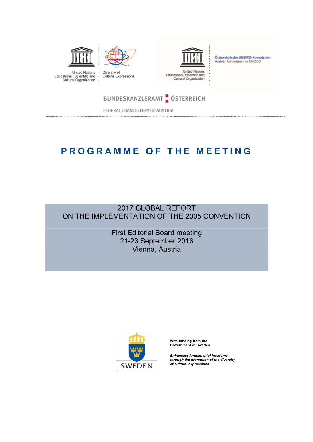Programme of the Meeting
