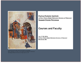 Courses and Faculty