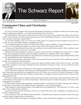 June 2014 Communist China and Christianity by Tom Phillips