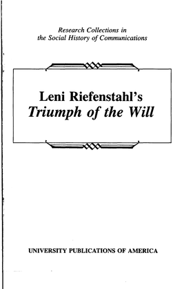 Leni Riefenstahl's Triumph of the Will