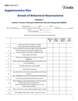 Annals of Behavioral Neuroscience Supplementary Files