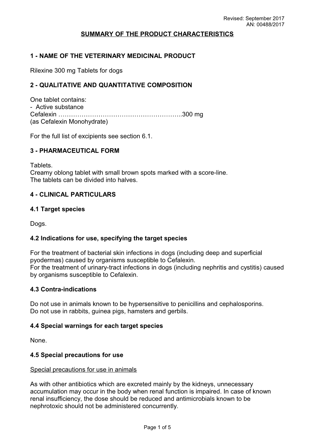 Summary of the Product Characteristics