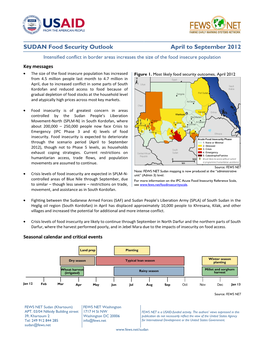 SUDAN Food Security Outlook April to September 2012