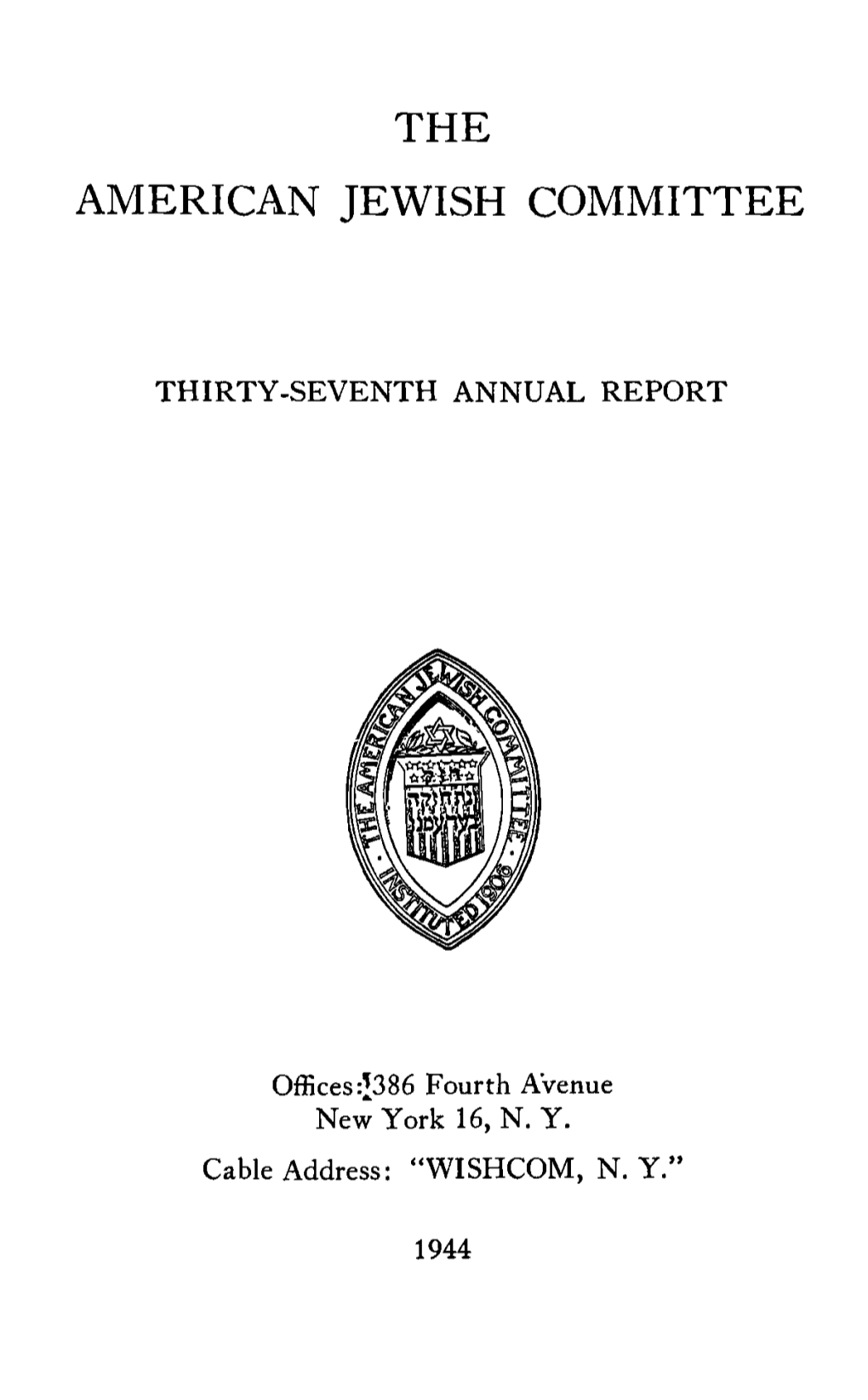 Annual Report of the American Jewish Committee