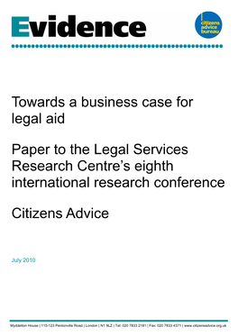 Towards a Business Case for Legal Aid