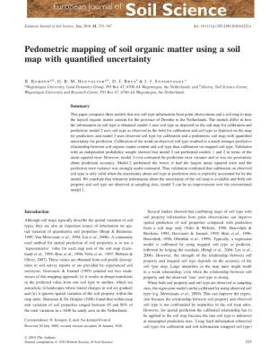 Pedometric Mapping of Soil Organic Matter Using a Soil Map with Quantiﬁed Uncertainty