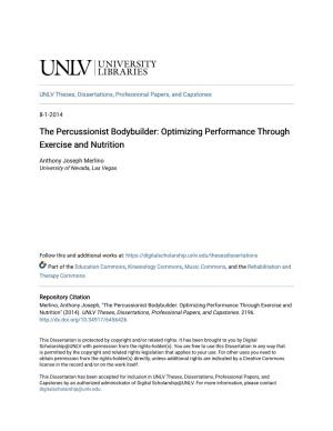 The Percussionist Bodybuilder: Optimizing Performance Through Exercise and Nutrition