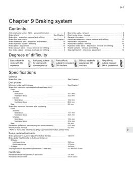 Chapter 9 Braking System Contents Anti-Lock Brake System (ABS) - General Information