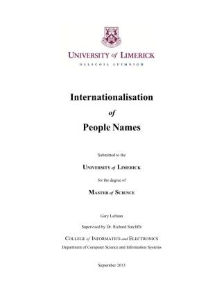 Internationalisation People Names
