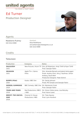 Ed Turner Production Designer