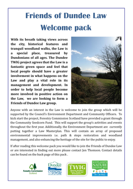 Friends of Dundee Law Welcome Pack
