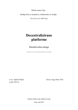 Decentralizirane Platforme
