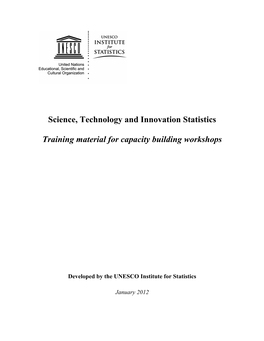 Science, Technology and Innovation Statistics Training Material For