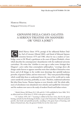 Giovanni Della Casa's Galateo